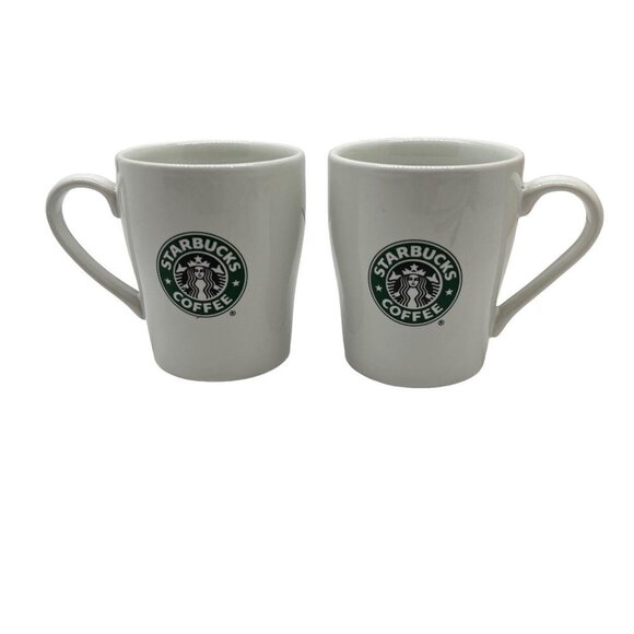 Set 2 Starbucks Coffee Tea Cups Mug White 8 Oz Classic Siren Mermaid Logo 2007 - Picture 13 of 13
